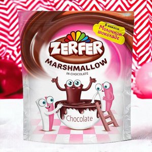 Маршмеллоу «Zerfer» с клубнично-сливочным вкусом, в шоколаде, 80 г