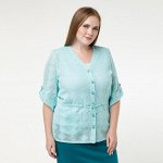 Жакет, трикотаж, бирюзовый, Бирюзовый