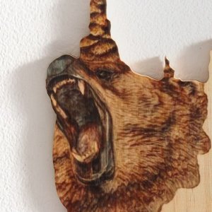 Панно интерьерное дерево "Рык медведя" 12х0,7х19 см
