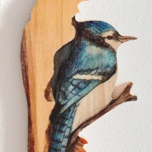 Панно интерьерное дерево "Синяя птица" 12х0,7х19 см