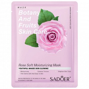SADOER MASK BOTANY AND FRUITS SKIN CARE Маска-салфетка с экстрактом розы, 25 г
