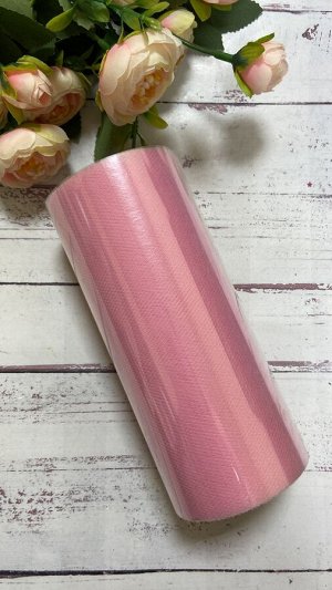 Фатин мелкий 15 см*22 метра цвет светло-розовый