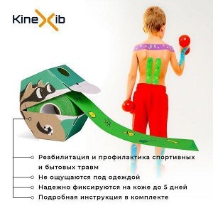 Кинезио-тейп Kinexib Classic (4м*4см) Зеленый (енот)
