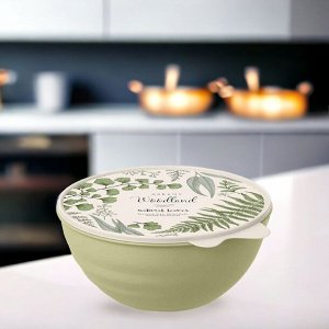 МИСКА С КРЫШКОЙ С ДЕКОРОМ WAVE 2,8Л (Зеленый)