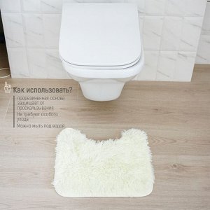 Набор ковриков для ванной и туалета Доляна «Пушистик», 2 шт, 38x40 см, 40x60 см, цвет белый