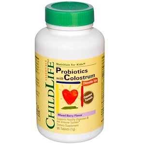 ChildLife, Пробиотики с молозивом, 90 жевательных таб