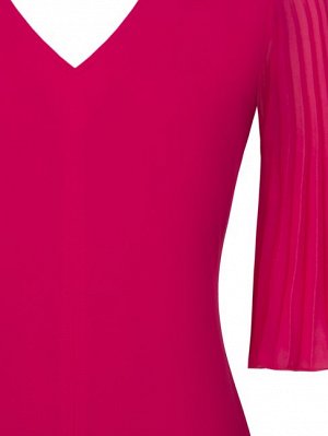Платье Sleeve:100%Polyester Main part:95%Polyester-5%Elastane / черный, белый, темно-синий, синий, красный, бежевый, розовый, фуксия, желтый