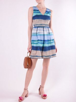 Платье 89%Polyester-11%Elastane / голубой, коралловый