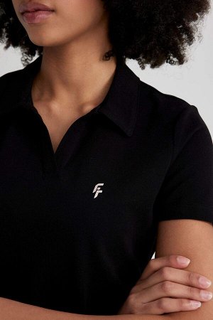 Defacto Fit Облегающая футболка с короткими рукавами и воротником поло Sportsman
