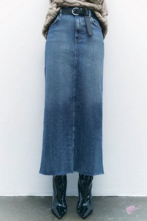 Женская длинная джинсовая юбка