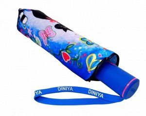 Зонт женский Автомат Кошки цвет Синий (DINIYA)