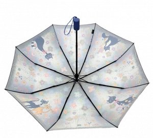 Зонт женский Автомат Кошки цвет Голубой (DINIYA)