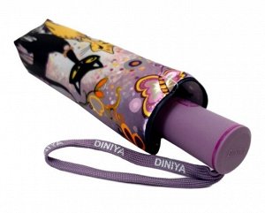 Зонт женский Автомат Кошки цвет Лиловый (DINIYA)