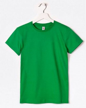 Детская однотонная футболка, цвет зеленый