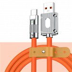 Кабель зарядный цветной USB для Iphone Lightning и Type-C Силикон + Металл 2м