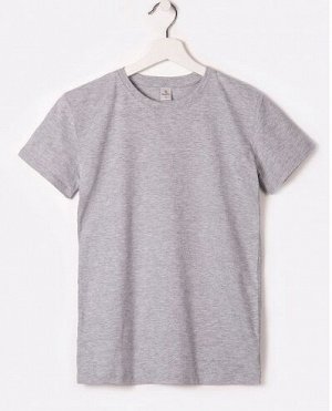 Детская однотонная футболка, цвет серый меланж