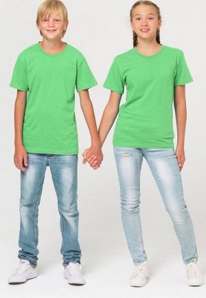 Детская однотонная футболка, цвет салатовый
