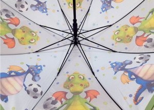 Зонт детский трость полуавтомат DINO цвет Серый (DINIYA)