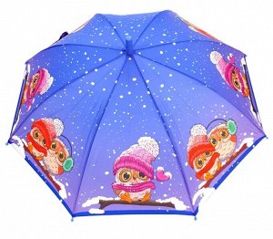 Зонт детский трость полуавтомат Совы цвет Синий (DINIYA)
