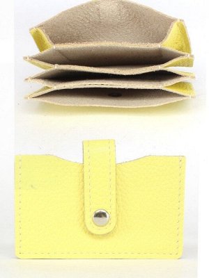 Обложка пропуск/карточка/проездной Croco-фк-1008 натуральная кожа желтый флотер (102)  255255