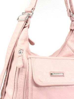 Сумка женская искусственная кожа Guecca-1665 (рюкзак),  2отд,  розовый 254724