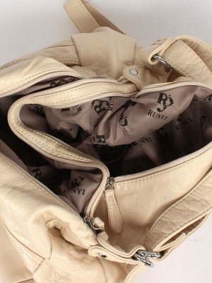 Сумка женская искусственная кожа Guecca-RY 608  (рюкзак change),  2отд,  св,  бежевый 254701