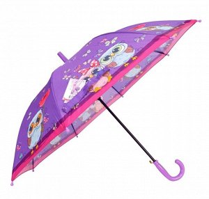 Зонт детский трость полуавтомат Совы цвет Фиолетовый (DINIYA)