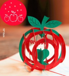 3D Pop-up открытка "Яблоко"
