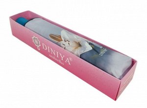 Зонт женский автомат ЦВЕТЫ цвет Бирюзовый (DINIYA)