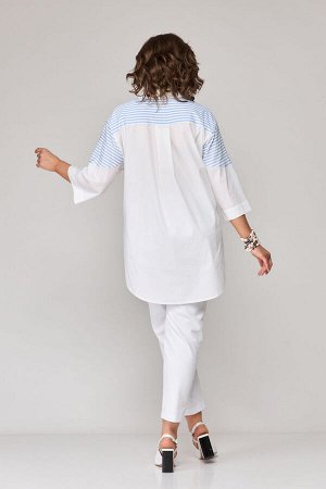 Рубашка EVA GRANT 7183-1 белый принт