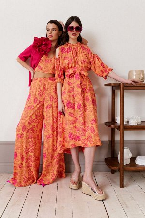 Платье Lokka 1146 оранжевый/фуксия