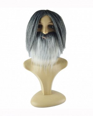 Набор Седой парик и борода, искуственный волос