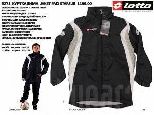 5271 jaket pad stars jr    blk/white/putty g