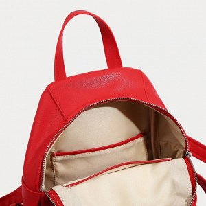 Рюкзак на молнии, наружный карман, цвет красный