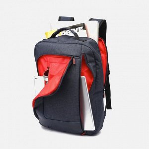 Рюкзак, отдел на молнии, наружный карман, крепление на чемодан, цвет синий