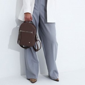 Рюкзак на молнии, наружный карман, цвет коричневый