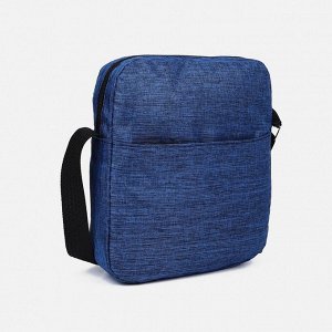Набор рюкзак мужской на молнии с USB, наружный карман, косметичка, сумка, цвет синий