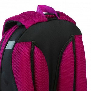 Рюкзак каркасный школьный, 38 х 30 х 16 см, 3D-рисунок, Calligrata Т "Неоновая бабочка", фиолетовый
