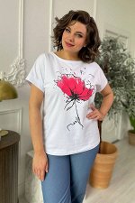 Футболка / Rumoda 2062_кр белый/коралл