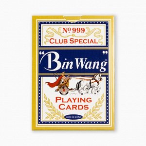 Карты игральные бумажные BinWang, 55 шт, 260 г/м2, синие, 6.3 х 8.8 см