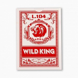 Карты игральные бумажные Wild King, 55 шт, 280 г/м2, красные, 6.3 х 8.8 см