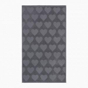 Полотенце махровое Love Life "Hearts" 70*140 см, темно-серый, 100% хл, 450 гр/м2