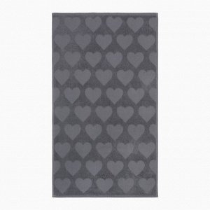 Полотенце махровое Love Life "Hearts" 30*50 см, темно-серый, 100% хл, 450 гр/м2