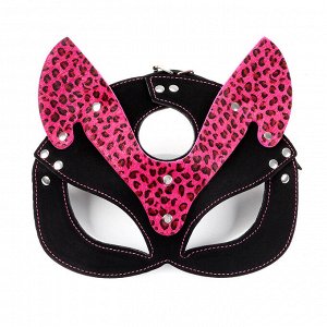 Маска кожаная с розовой вставкой "Pinky Kitty" / арт. 234-26