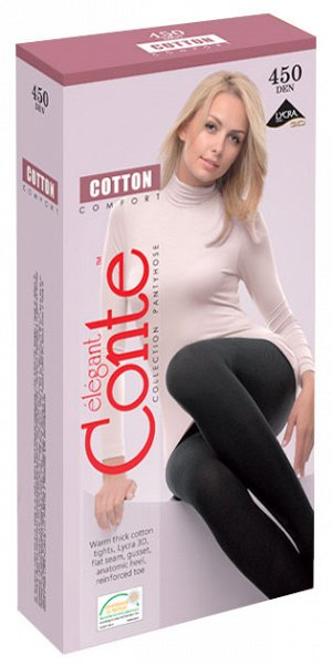 Cotton 450 колготки (Conte)   из хлопка с лайкрой, 3D