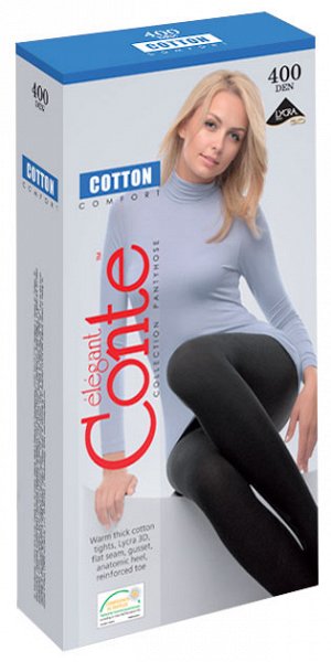 Cotton 400 колготки (Conte) )  из хлопка с лайкрой, 3D