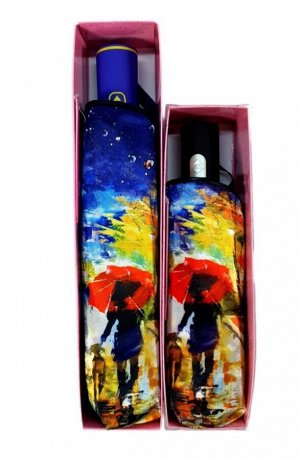 Зонт женский автомат МИНИ Картина цвет Два фонаря (DINIYA)