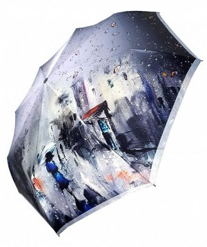 Зонт женский автомат МИНИ Картина цвет Девушка в синем (DINIYA)
