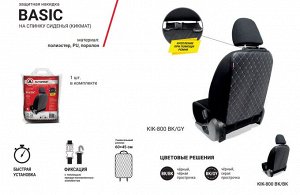 Кикмат BASIC, AUTOPROFI, материалы: лицевой стороны - полиуретан + 3 мм поролон с вышивкой, задней части - полиэстер, размер 60х45 см, 1 шт., чёрный