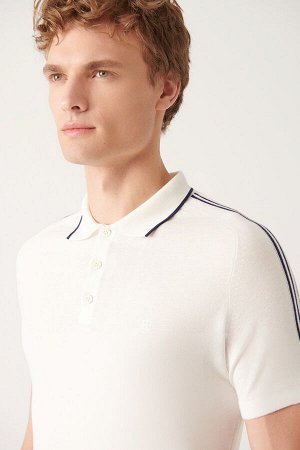 Белая трикотажная футболка стандартного кроя с воротником-поло A31Y5105